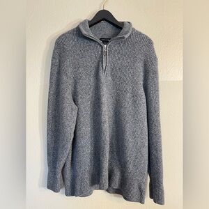 Tahari Gray Zip Up Sweater Classic Knit men’s XL